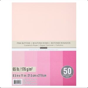 Recollections Pink Buttons 2 Packs Cardstock Paper 65lb. NEW